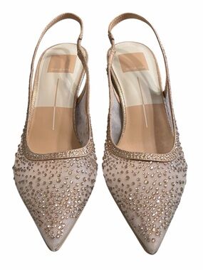 Dolce Vita Champagne Beaded Pointed Slingback Flats